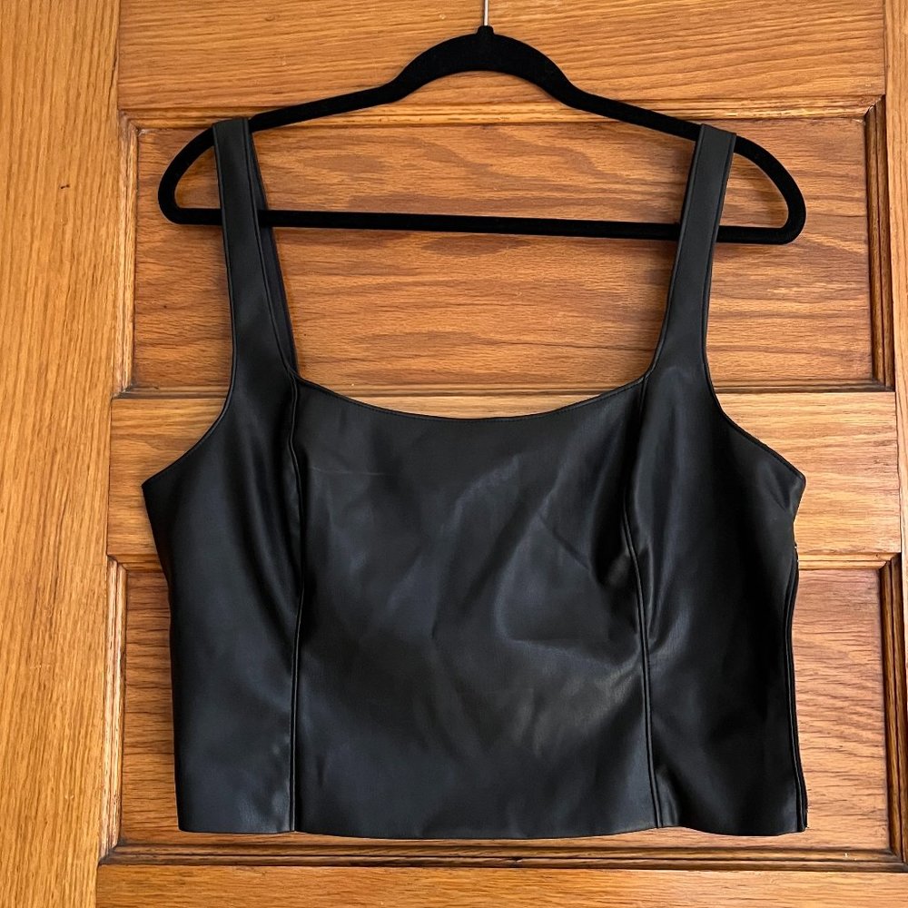 Abercrombie Vegan Leather Square-neck Top